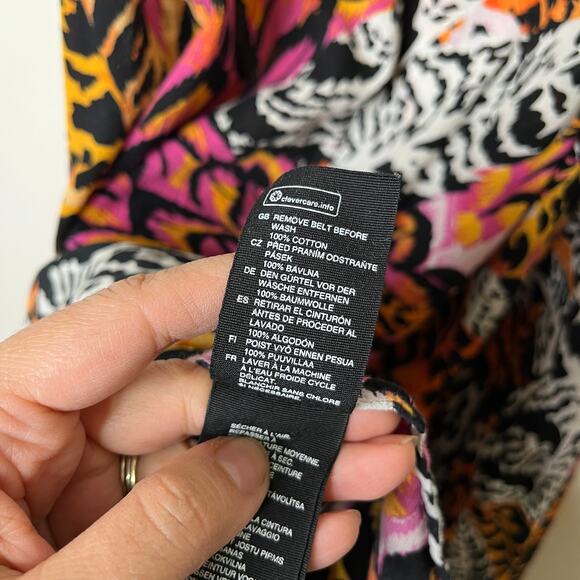 & Other Stories Multicolor Animal Print Mini Dress 0 Sleeveless V-Neck Boho - Picture 8 of 8